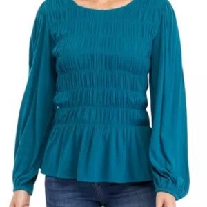Wonderly Teal Blouse with Long Sleeves
